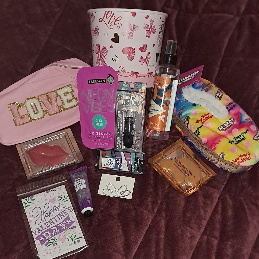 Valentine's Day Gift Set with Pink and Gold Accents